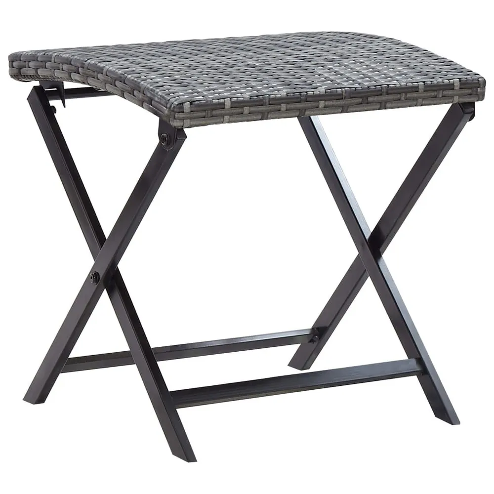 Tabouret pliable résine tressée gris