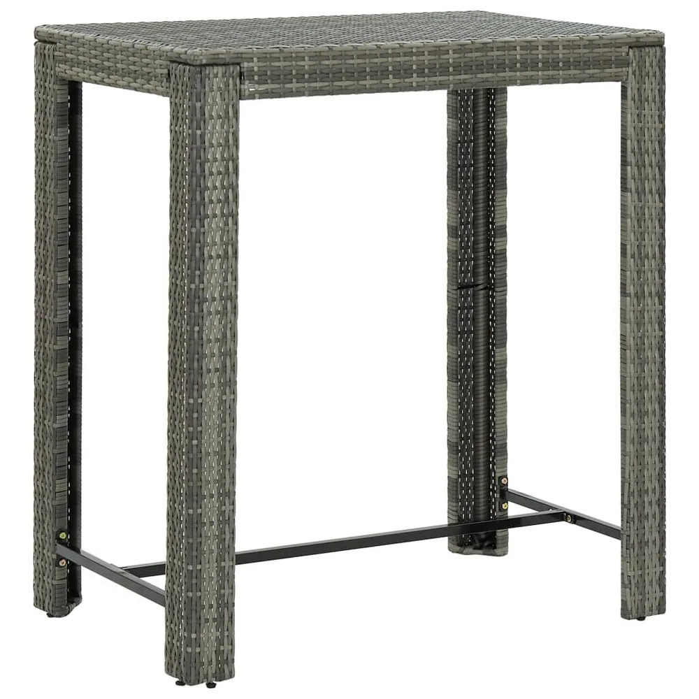 Table de bar de jardin Gris 100x60,5x110,5 cm Résine tressée