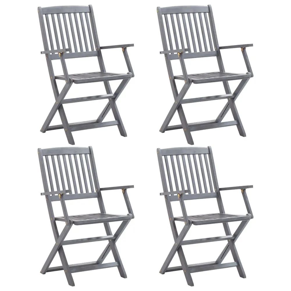 Chaises pliables d'extérieur lot de 4 Bois d'acacia solide