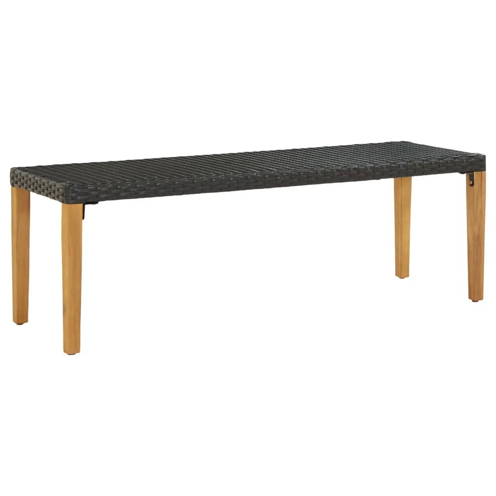 Banc de jardin 80 cm Résine tressée Noir