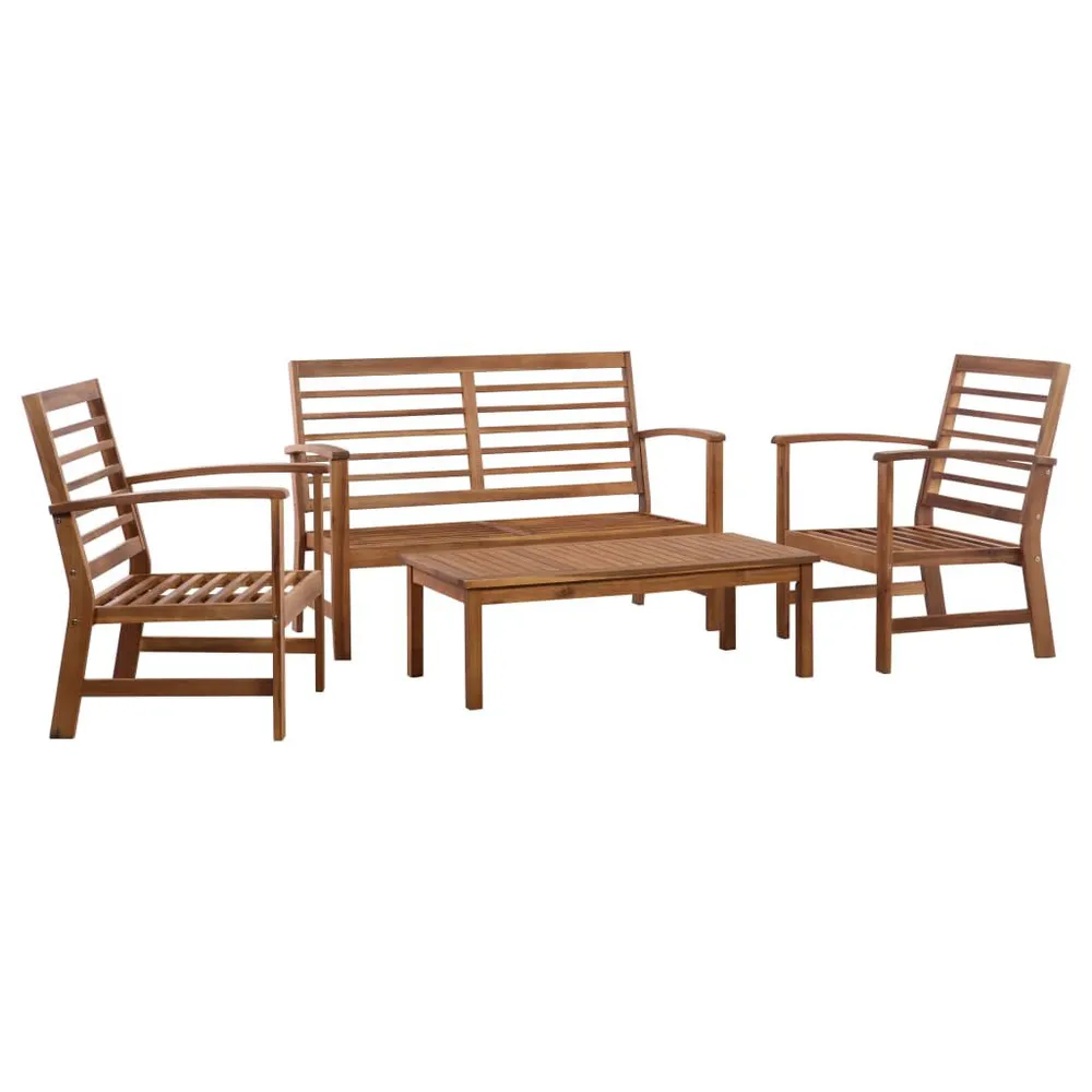 Salon de jardin 4 pcs Bois d'acacia solide