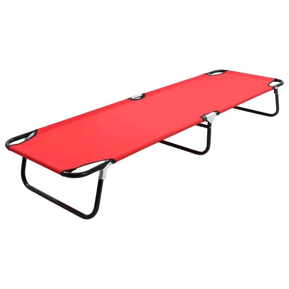 Chaise longue pliable Rouge Acier