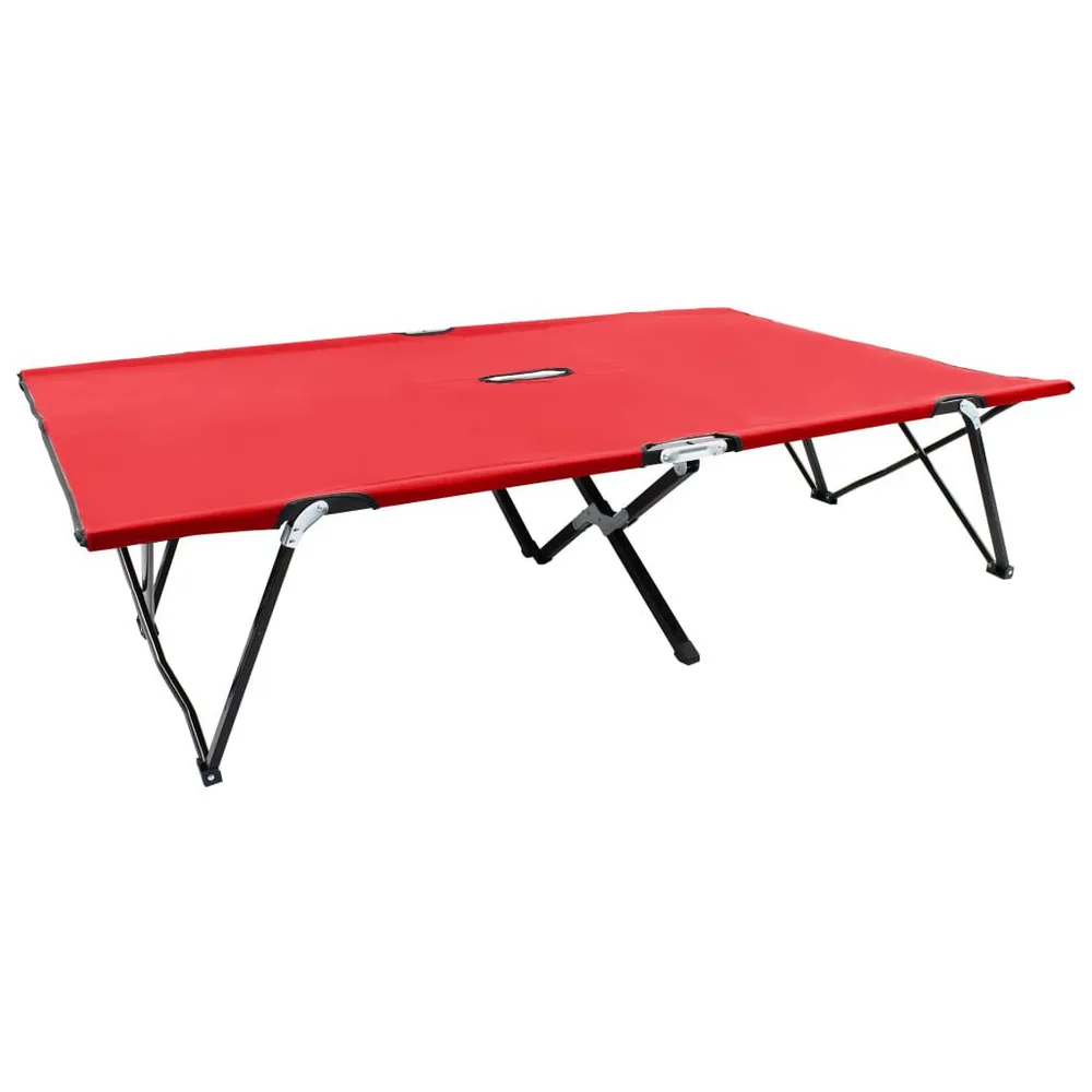 Chaise longue pliable 2 places rouge Acier