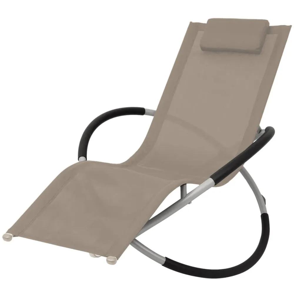 Chaise longue géométrique d'extérieur Acier Taupe