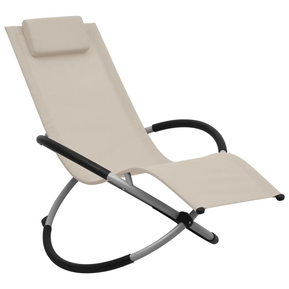 Chaise longue pour enfants Acier Crème