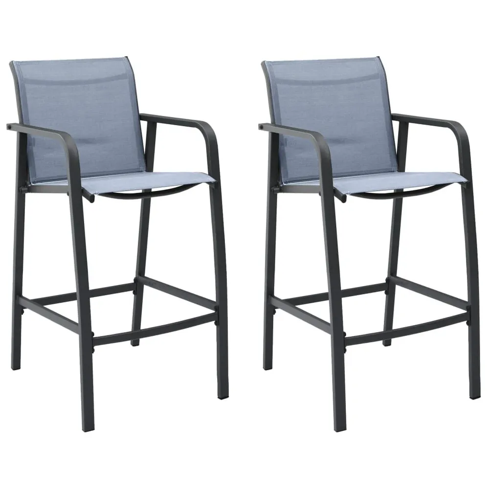 Chaises de bar de jardin lot de 2 Gris Txtilène