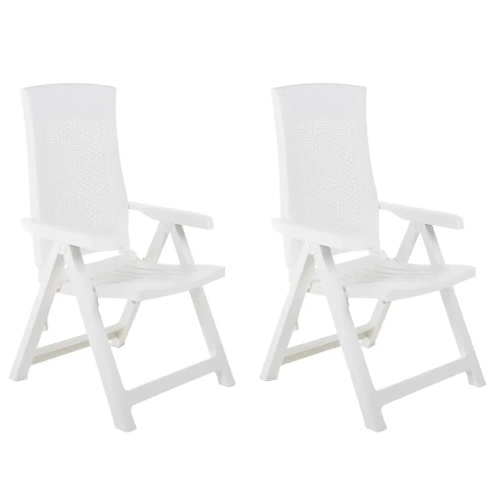 Chaises inclinables de jardin lot de 2 Plastique Blanc