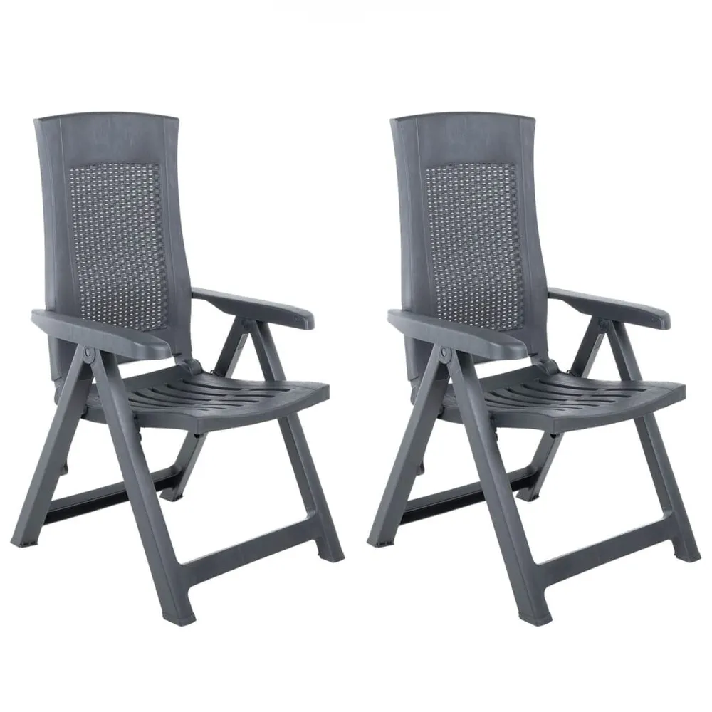 Chaises inclinables de jardin lot de 2 Plastique Anthracite