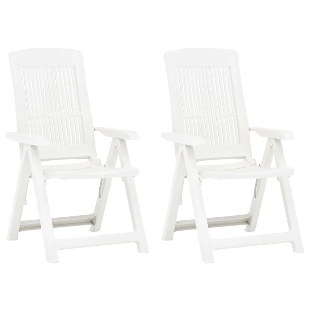 Chaises inclinables de jardin lot de 2 Plastique Blanc