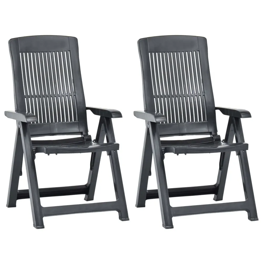 Chaises inclinables de jardin lot de 2 Plastique Anthracite