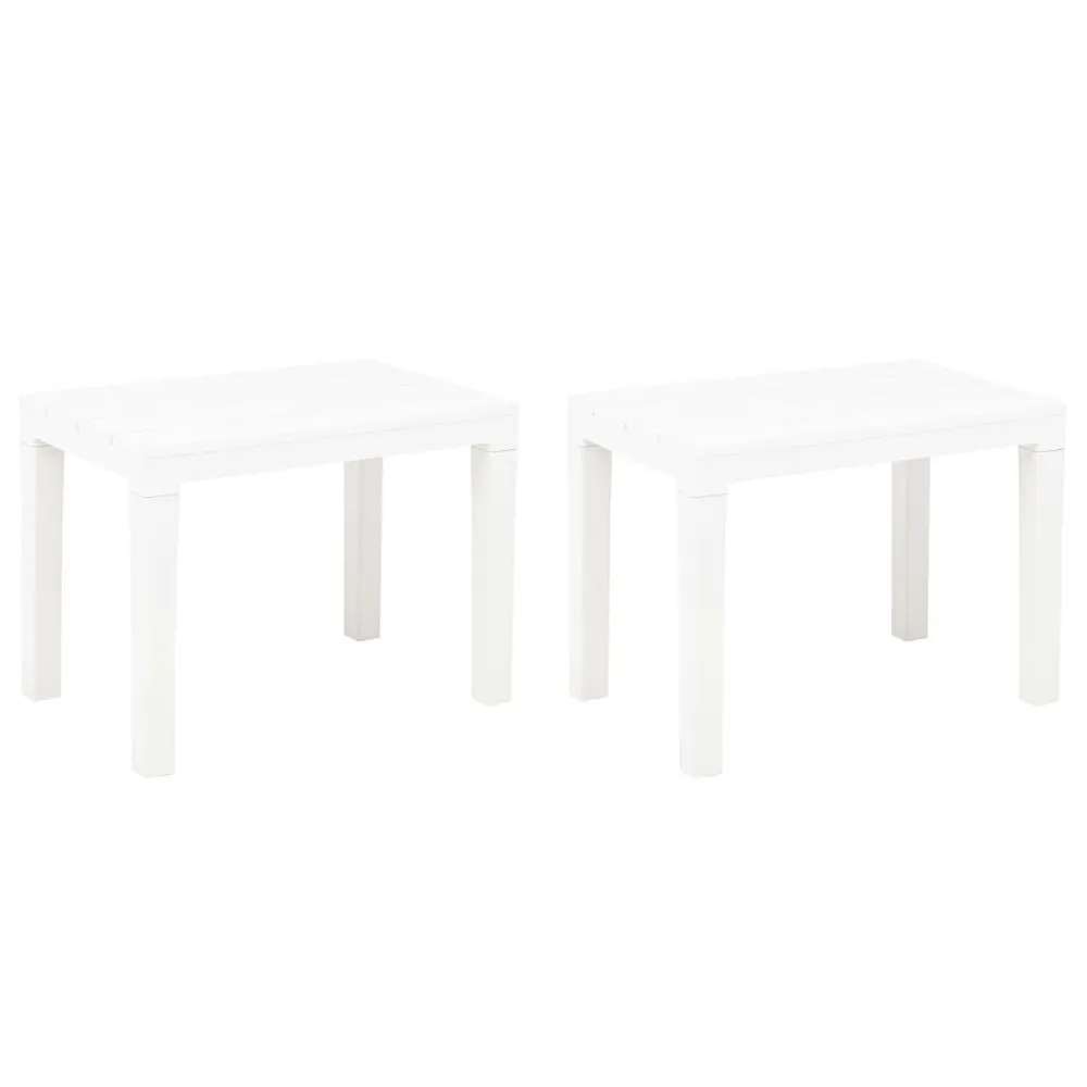 Bancs de jardin lot de 2 Blanc Plastique