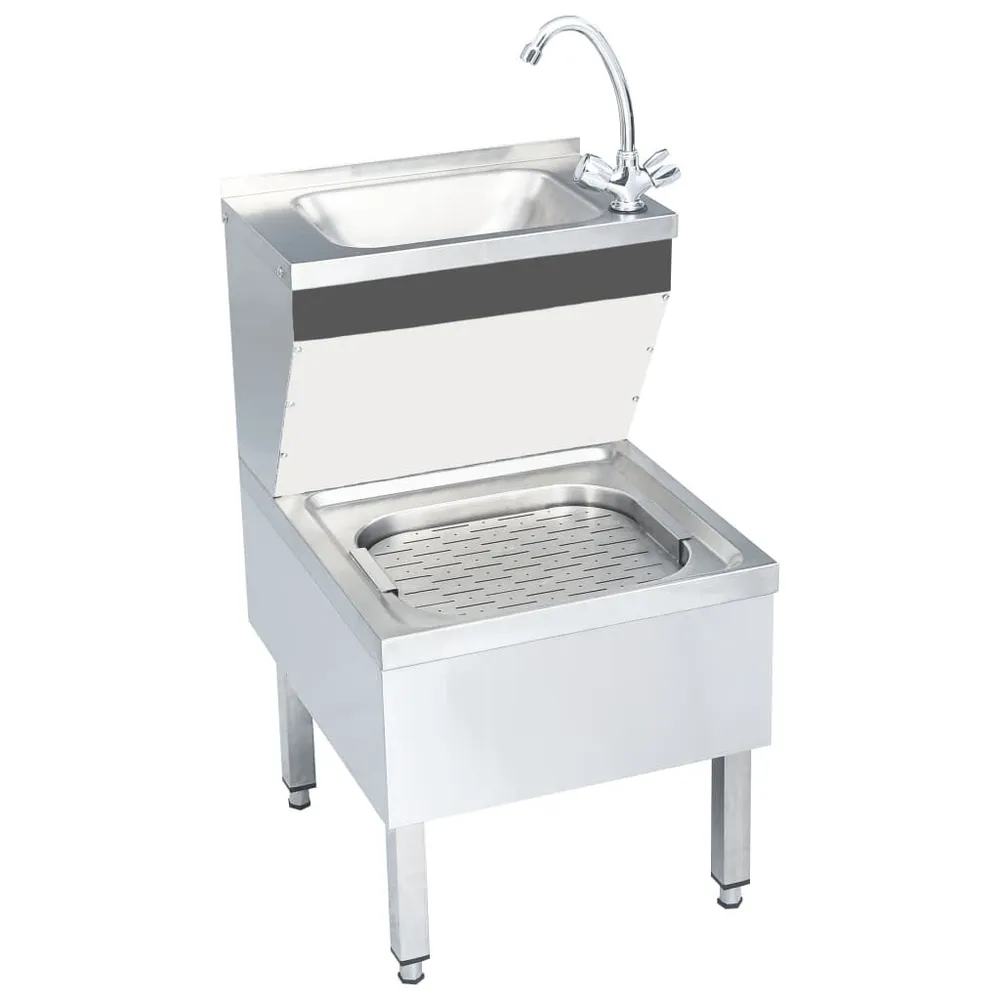 Lavabo commercial de lavage des mains avec robinet Inox