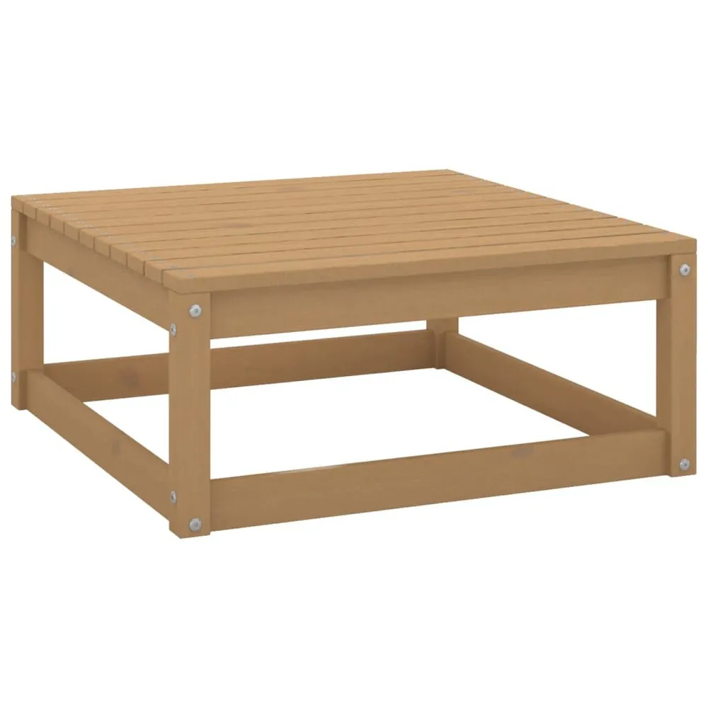 Repose-pied de jardin 70x70x30cm marron miel bois de pin solide