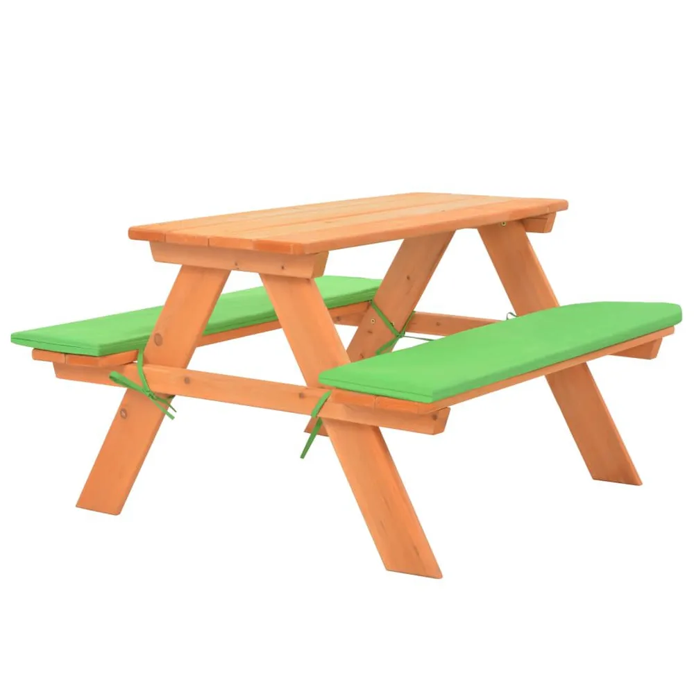 Table de pique-nique pour enfants avec bancs 89x79x50 cm Sapin