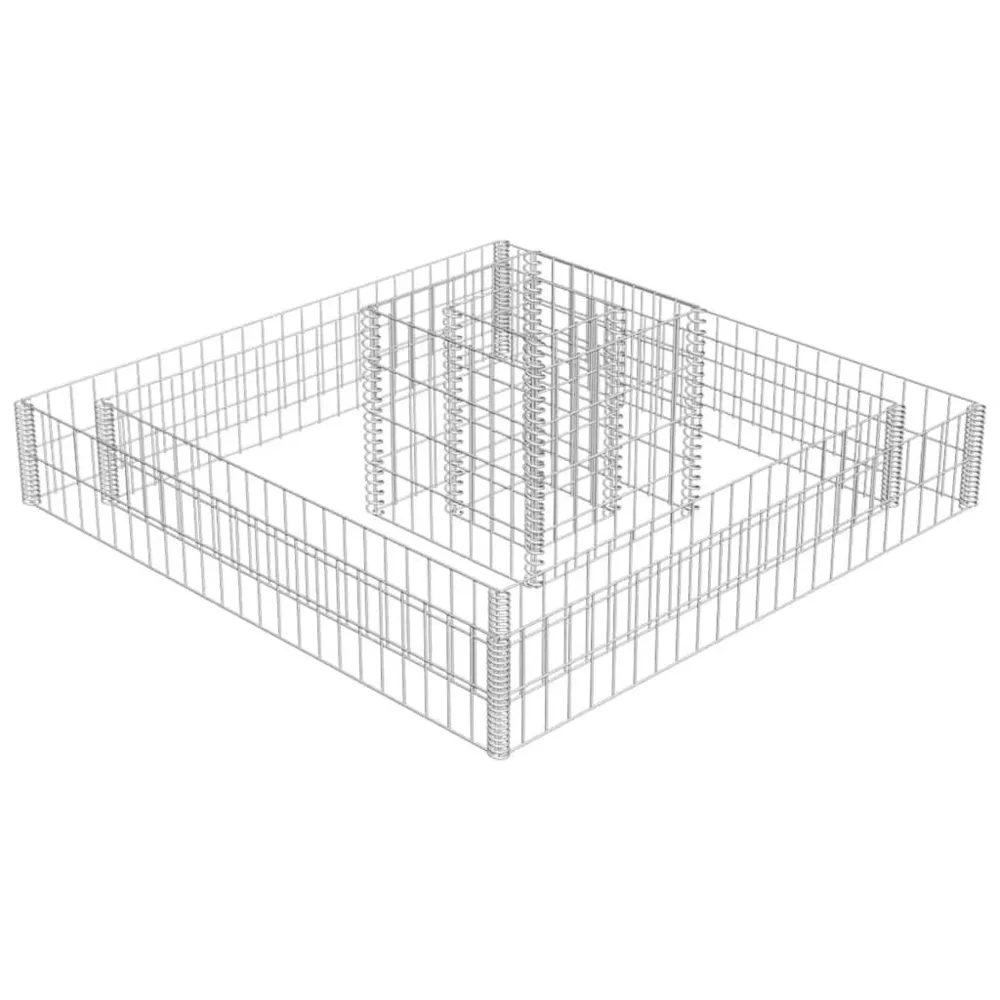 Jardinière en gabion Acier galvanisé 120x120x20 cm