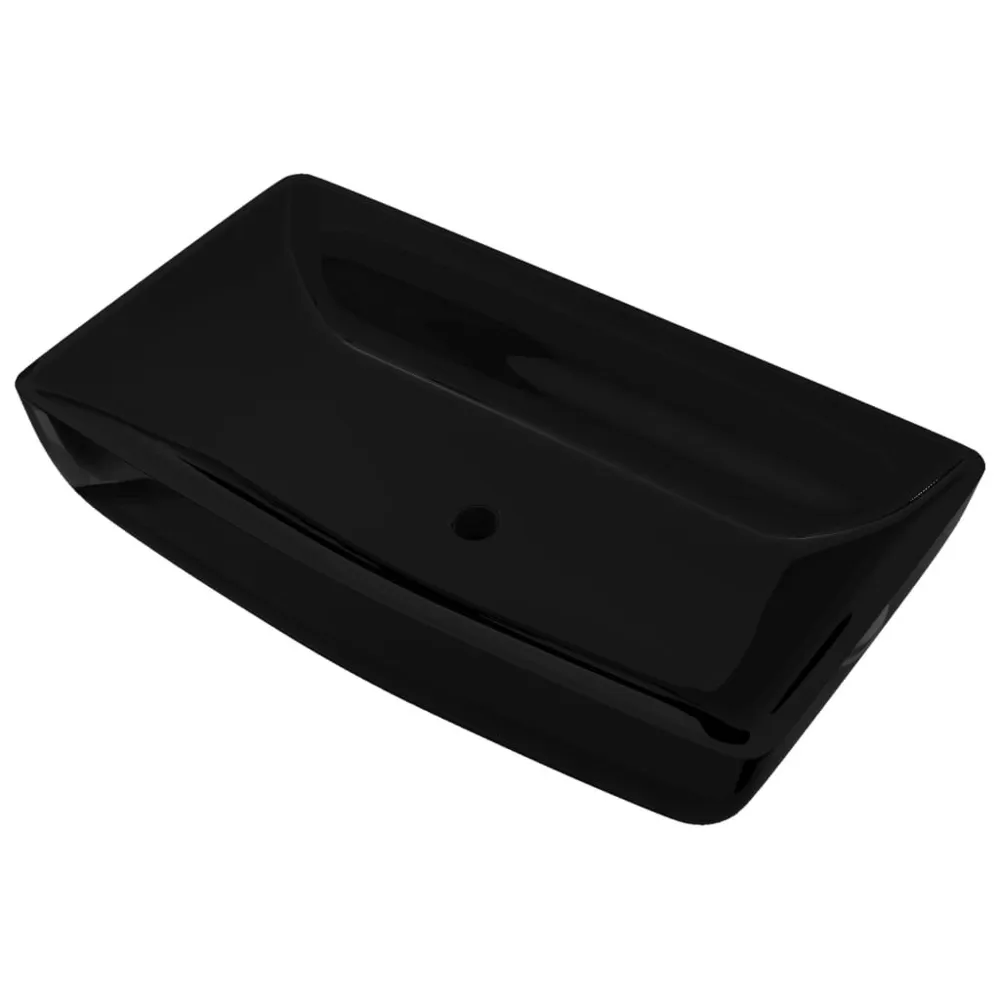 Vasque rectangulaire céramique Noir pour salle de bain