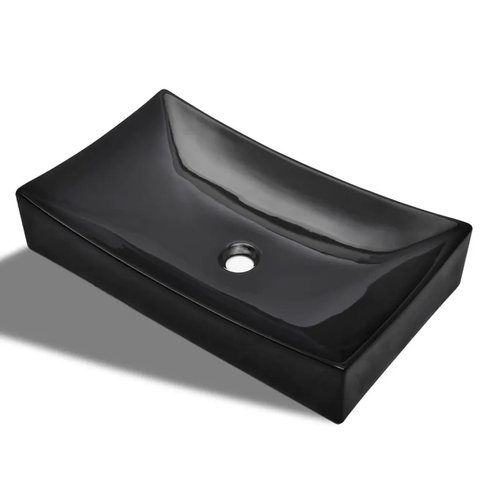 Vasque rectangulaire céramique Noir pour salle de bain