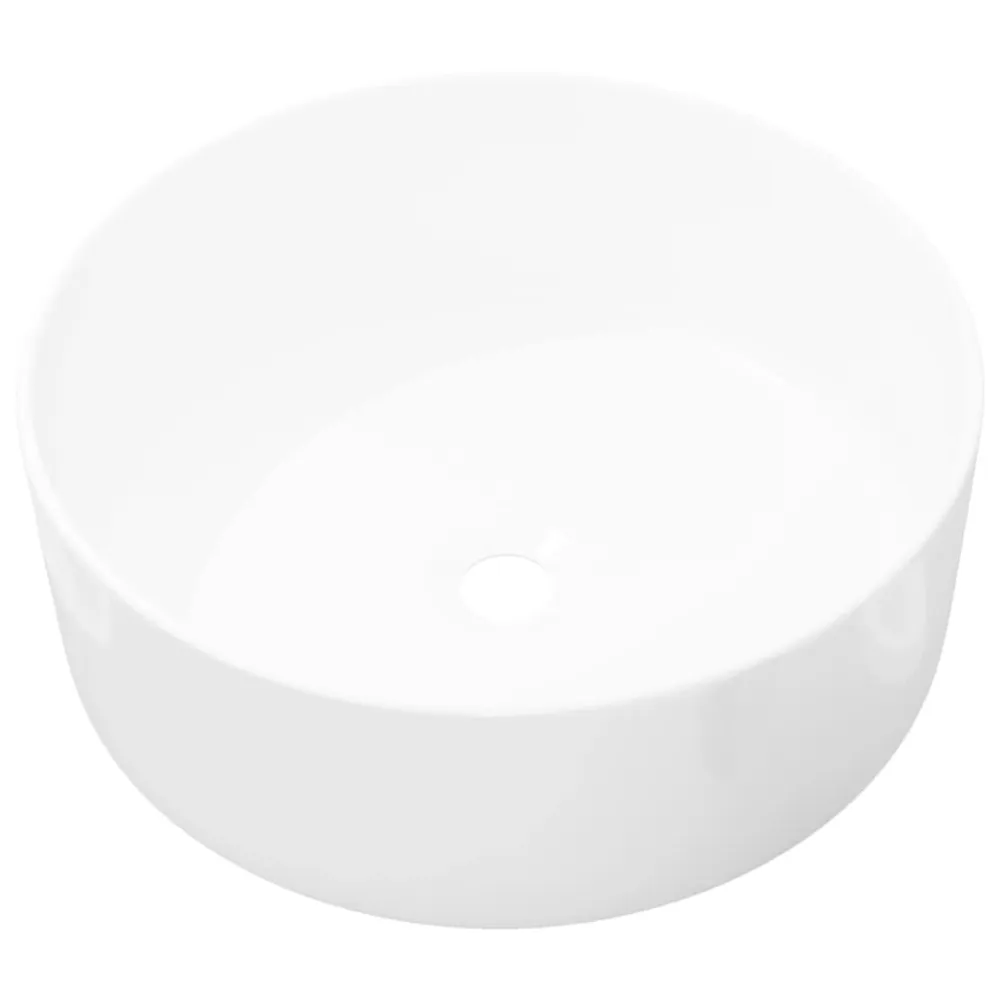 Lavabo ronde Céramique Blanc 40 x 15 cm