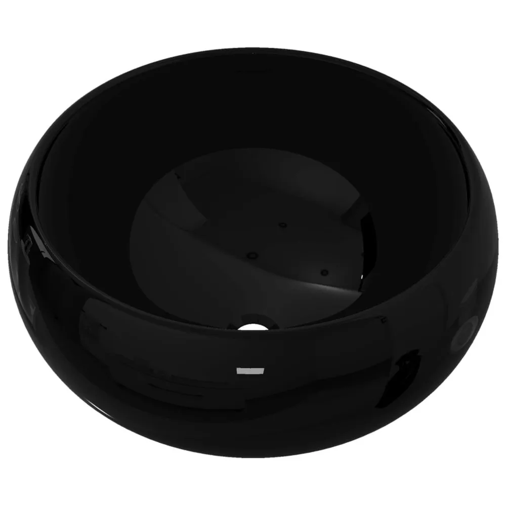 Lavabo rond Céramique Noir 40 x 15 cm