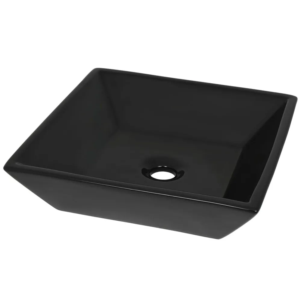 Lavabo Céramique carré Noir 41,5 x 41,5 x 12 cm