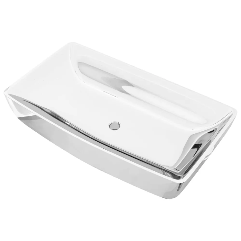 Lavabo 71 x 38 x 13,5 cm Céramique Argenté