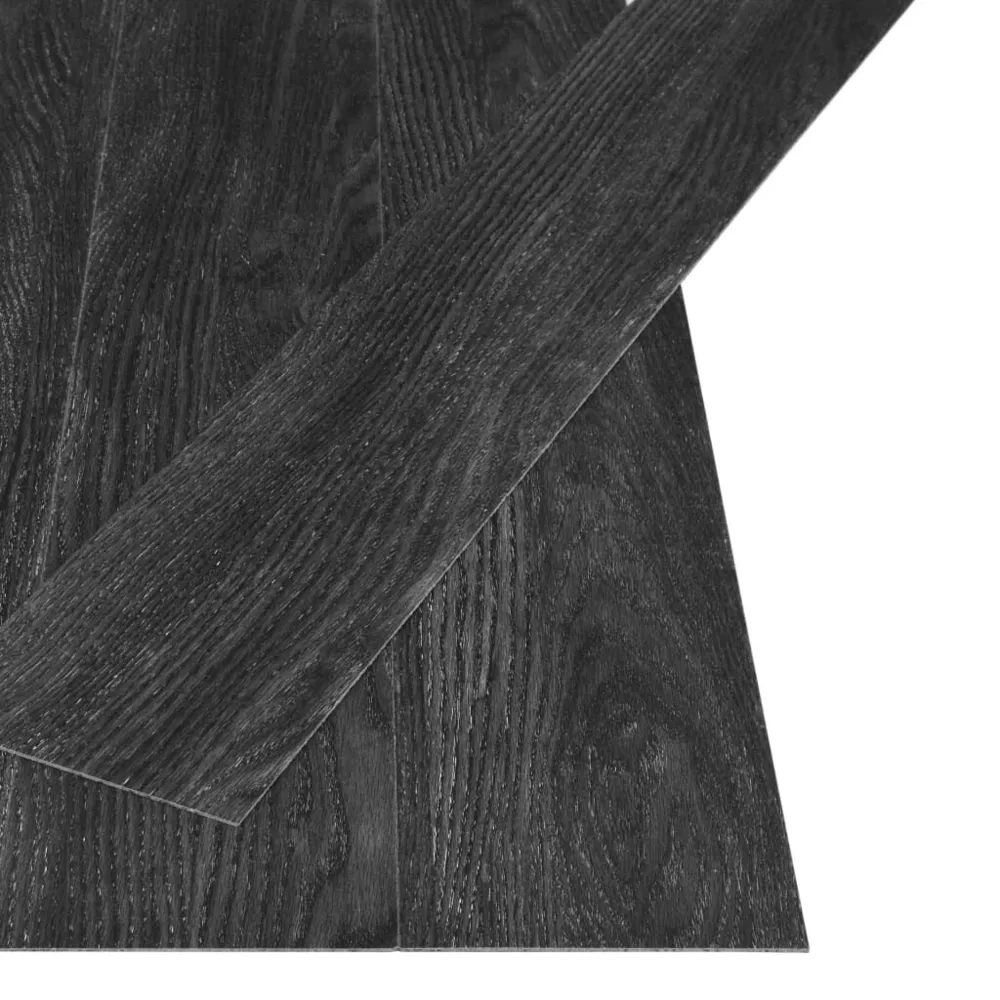 Dalles de plancher autoadhésives PVC anthracite chêne