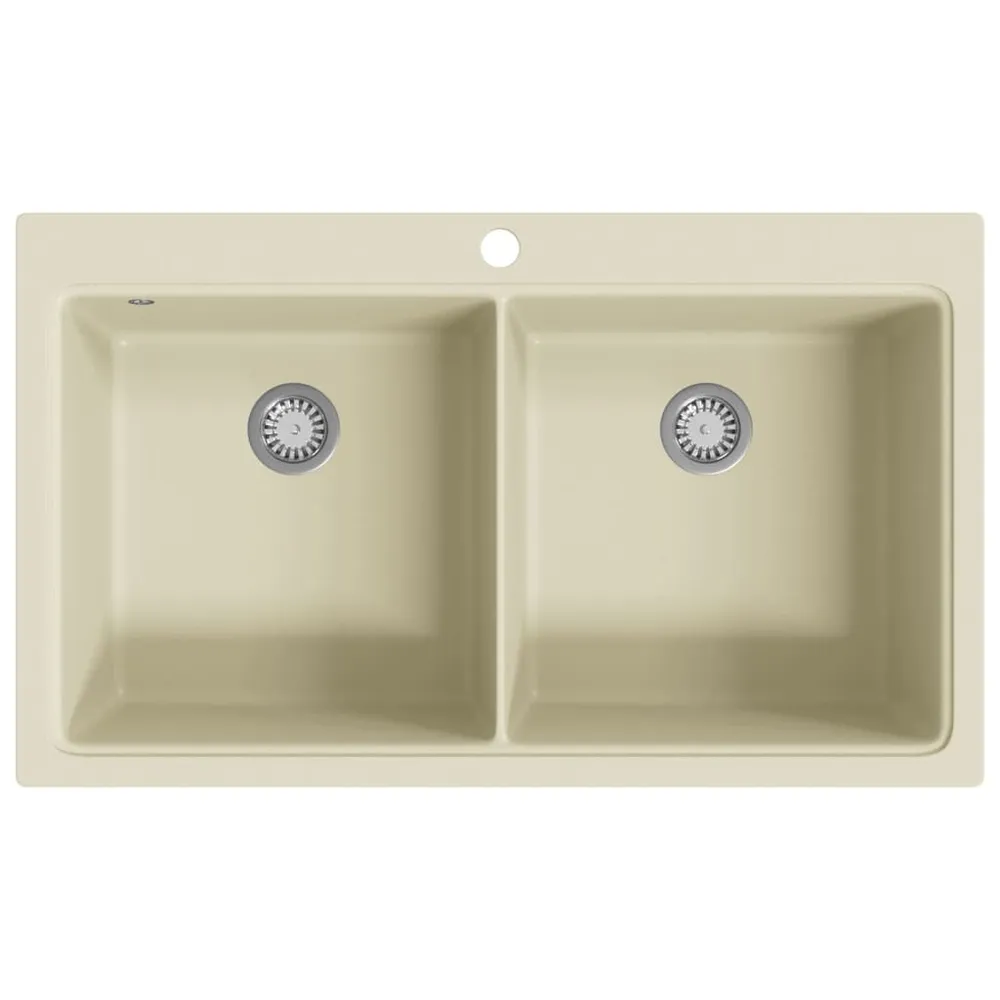 Évier de cuisine Granit Double lavabo Beige