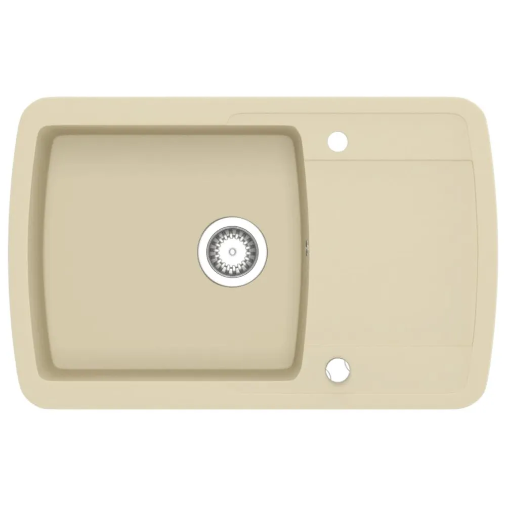 Évier de cuisine Granit Seul lavabo Beige