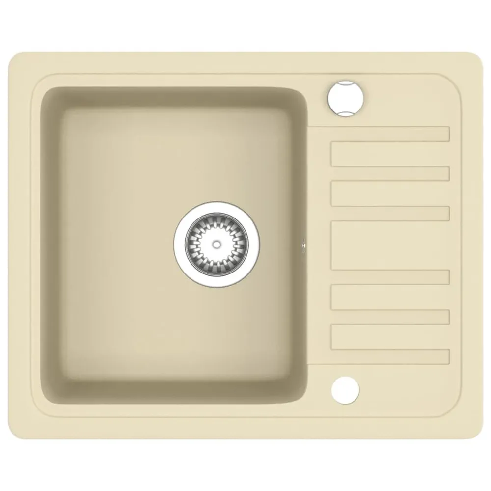 Évier de cuisine Granit Seul lavabo Beige