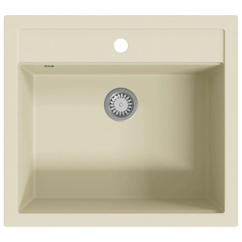 Évier de cuisine Granit Seul lavabo Beige