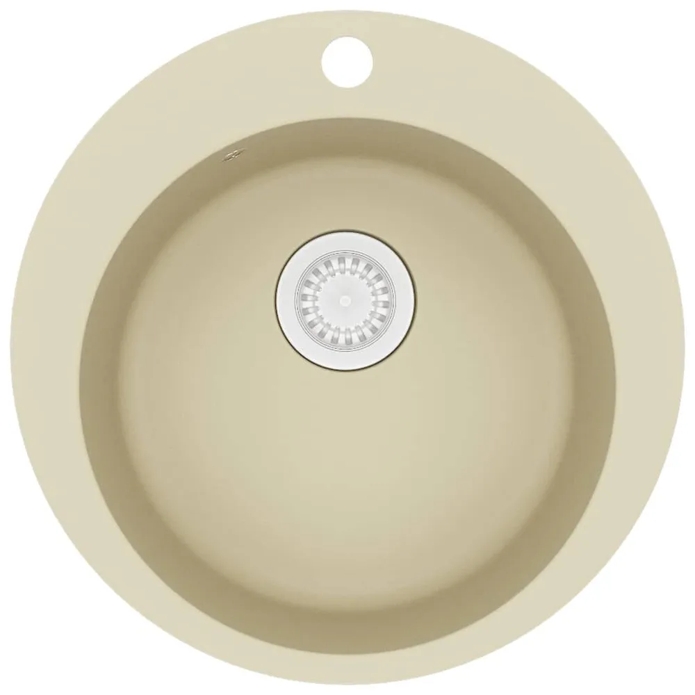 Évier de cuisine Granit Seul lavabo Rond Beige