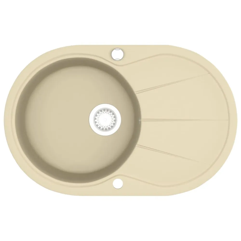 Évier de cuisine Granit Seul lavabo Ovale Beige