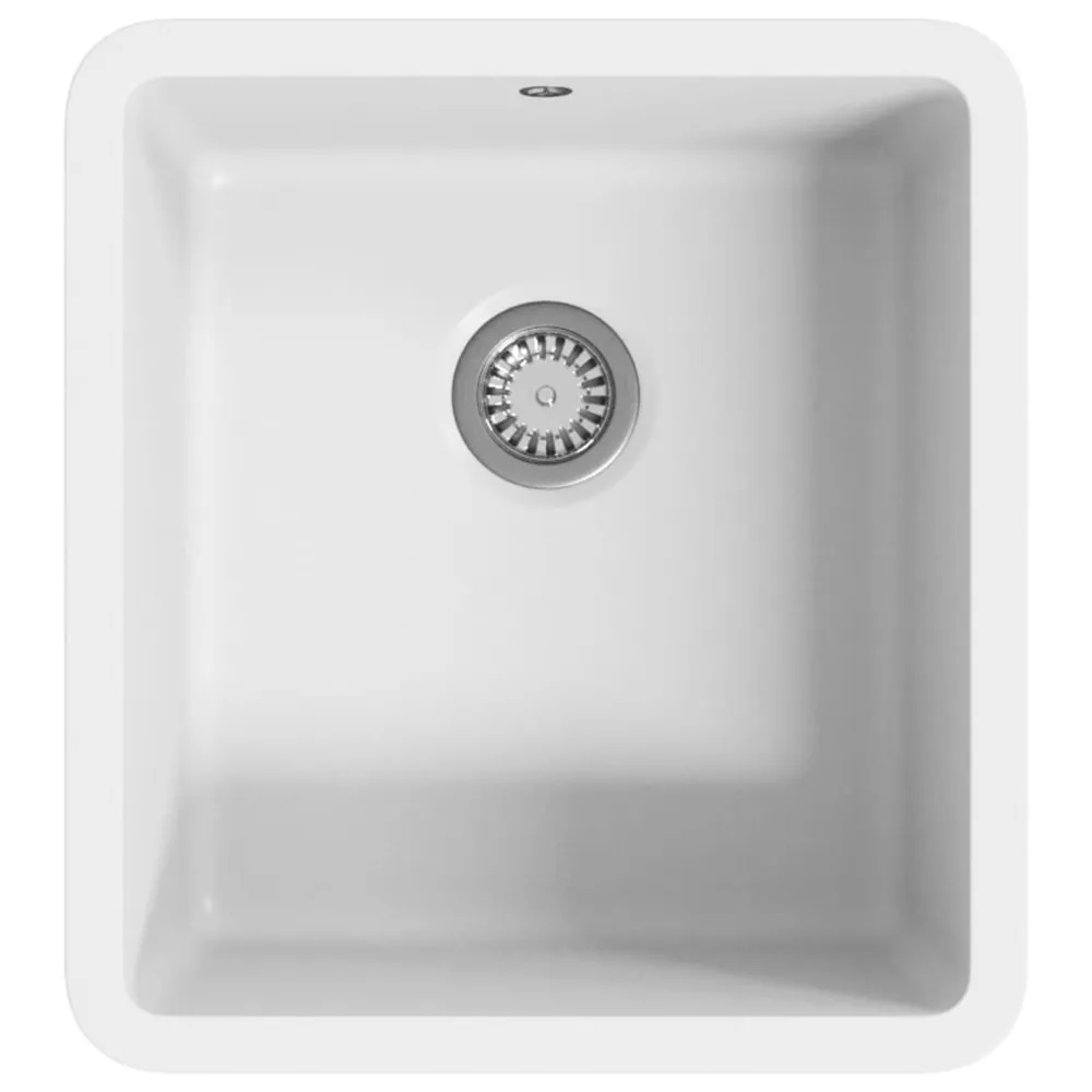 Évier de cuisine Granit Seul lavabo Blanc