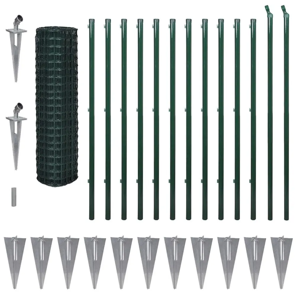 Clôture Euro Acier 25 x 1,7 m Vert