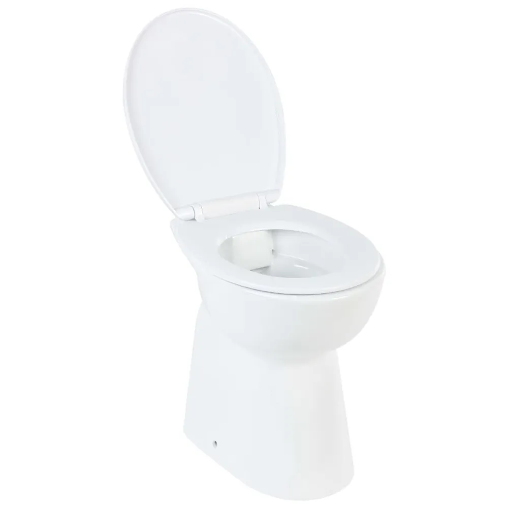 Toilette haute sans bord fermeture douce 7 cm Céramique Blanc