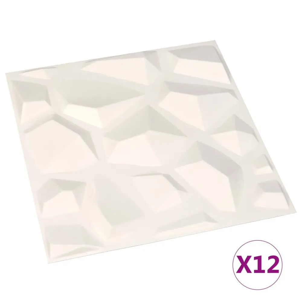 Panneaux muraux 3D 12 pcs 0,5x0,5 m 3 m²