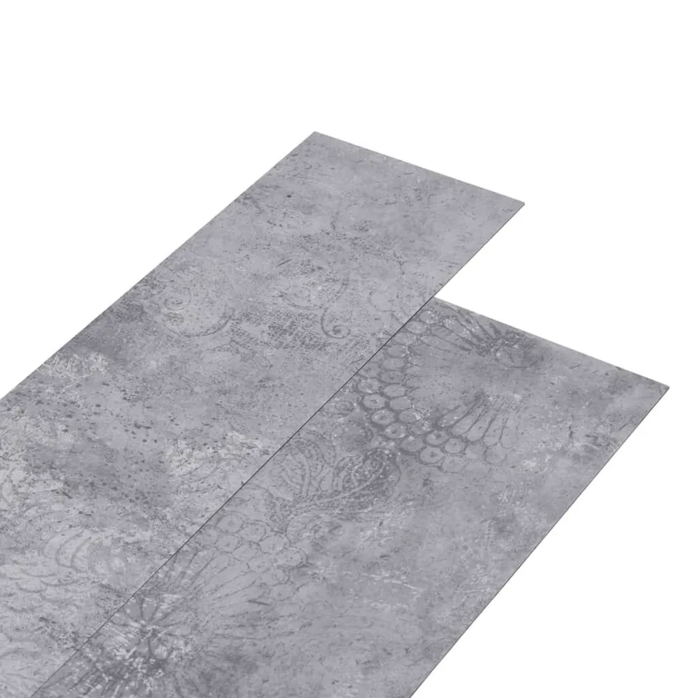 Dalles de plancher PVC 4,46 m² 3 mm autoadhésif gris ciment