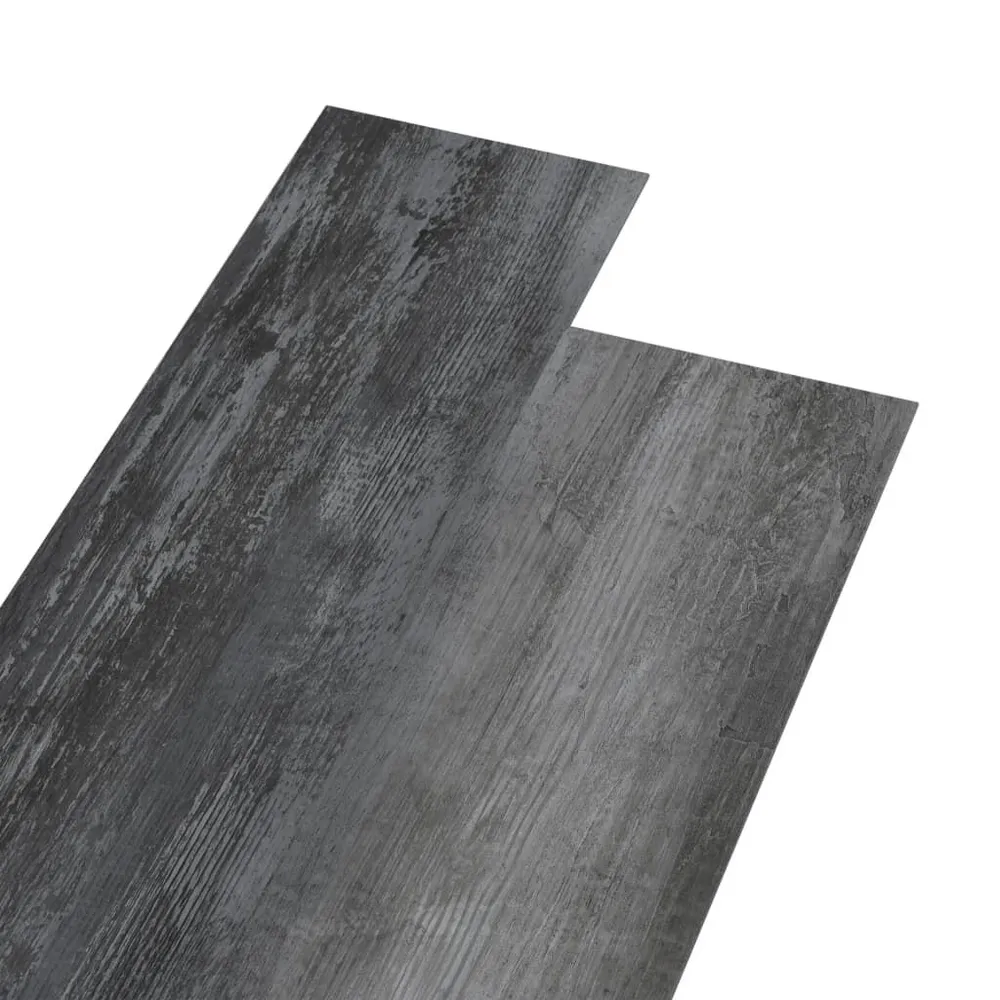 Dalles de plancher PVC 4,46 m² 3 mm autoadhésif gris brillant