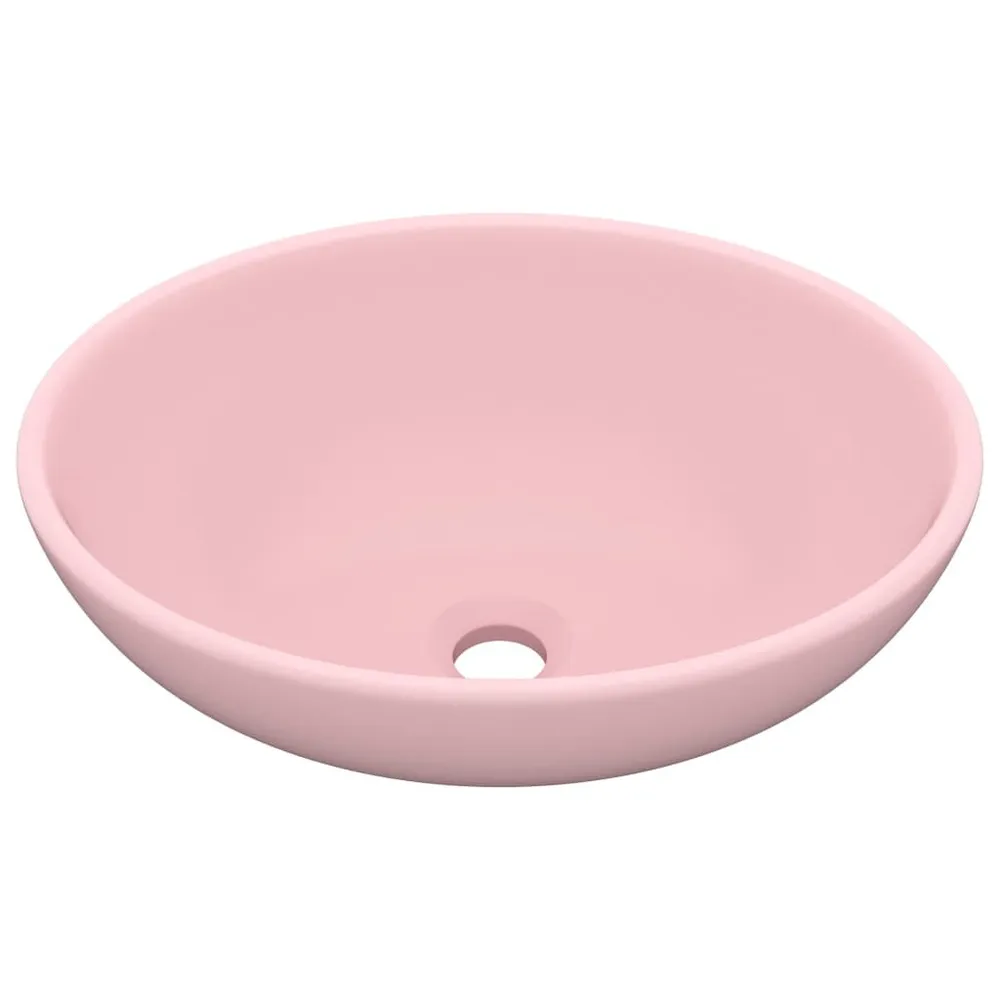 Lavabo ovale de luxe Rose mat 40x33 cm Céramique