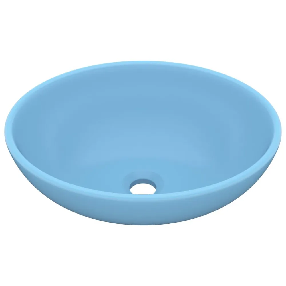 Lavabo ovale de luxe Bleu évident mat 40x33 cm Céramique