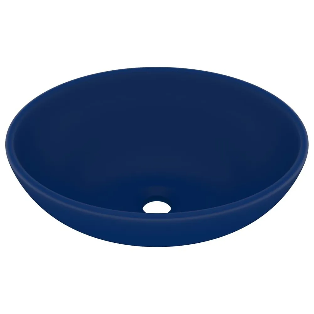 Lavabo ovale de luxe Bleu foncé mat 40x33 cm Céramique