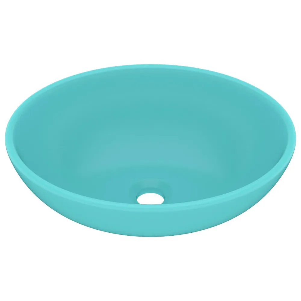 Lavabo ovale de luxe Vert évident mat 40x33 cm Céramique