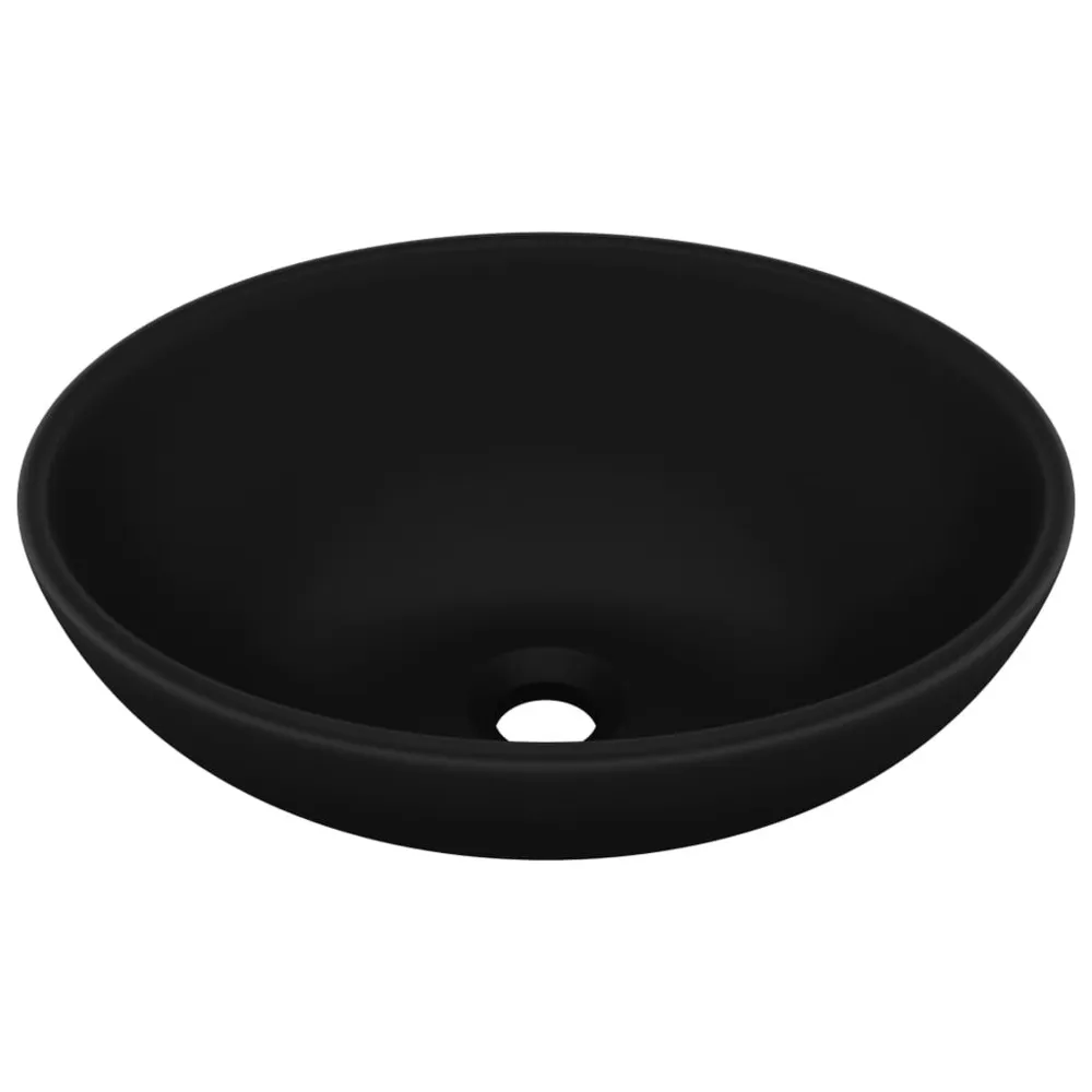 Lavabo ovale de luxe Noir mat 40x33 cm Céramique