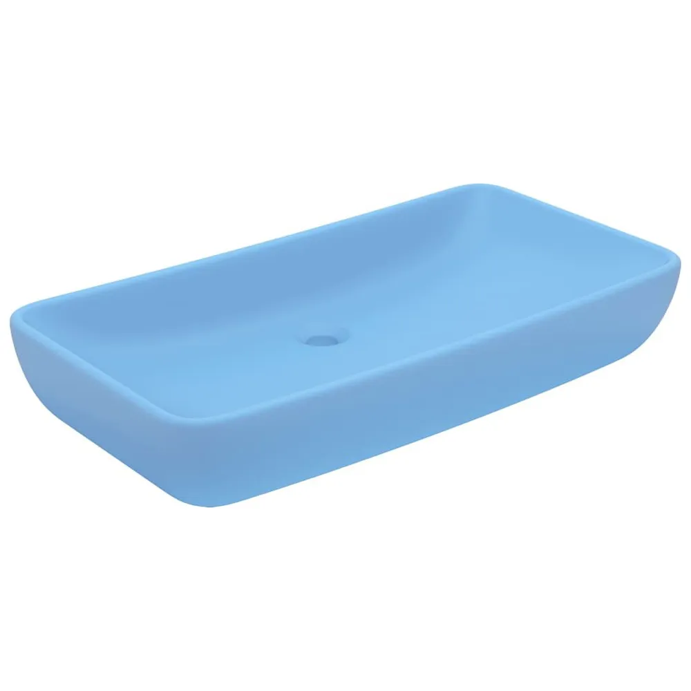 Lavabo de luxe rectangulaire Bleu évident mat 71x38 cm Céramique