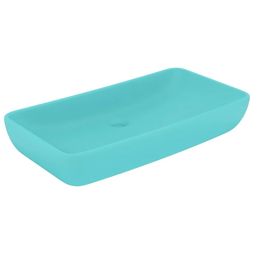 Lavabo de luxe rectangulaire Vert évident mat 71x38 cm Céramique