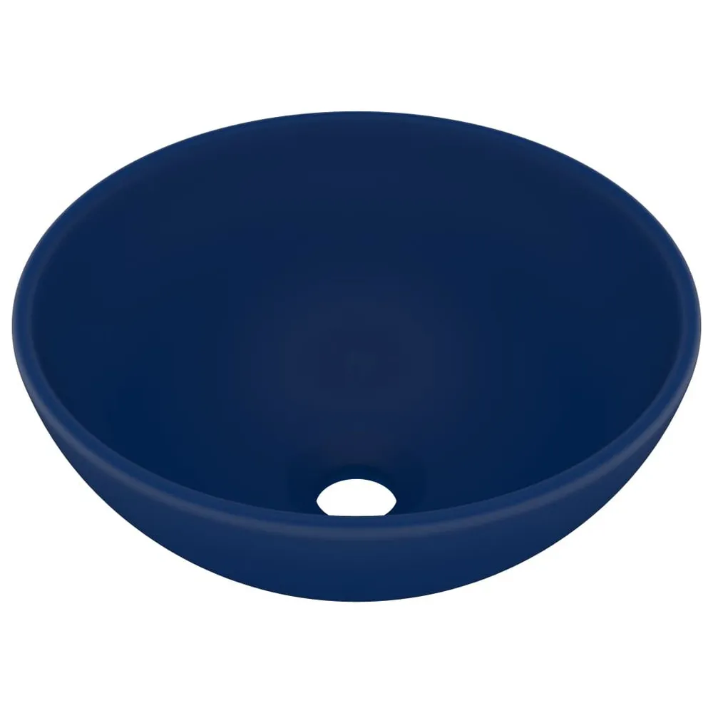 Lavabo rond de luxe de salle Bleu foncé mat 32,5x14cm Céramique