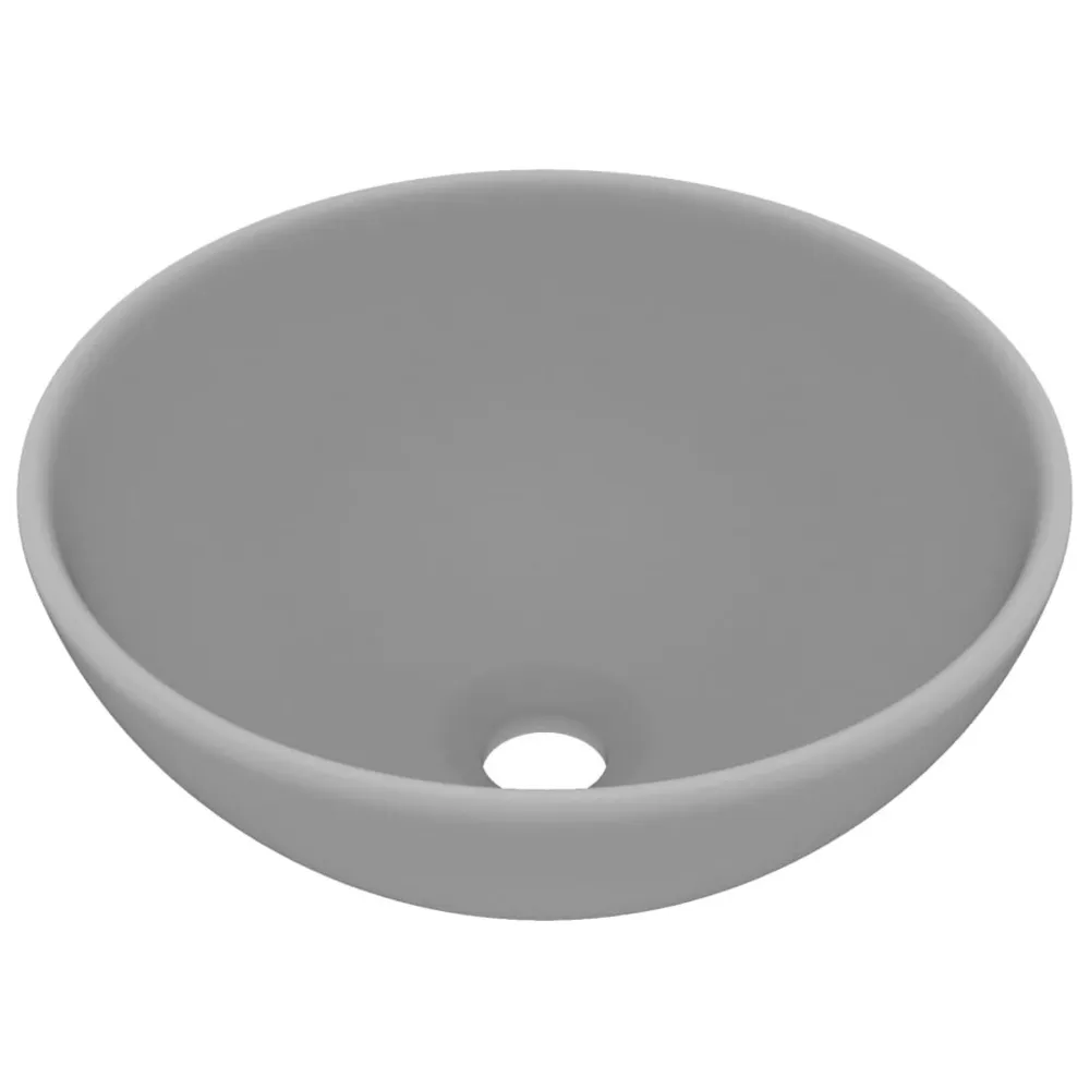 Lavabo rond de luxe de salle Gris évident mat 32,5x14cm Céramique