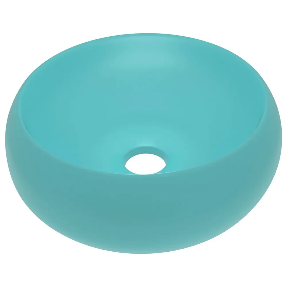 Lavabo rond de luxe Vert évident mat 40x15 cm Céramique