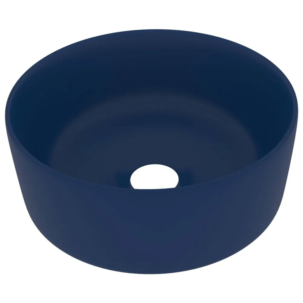 Lavabo rond de luxe Bleu foncé mat 40x15 cm Céramique