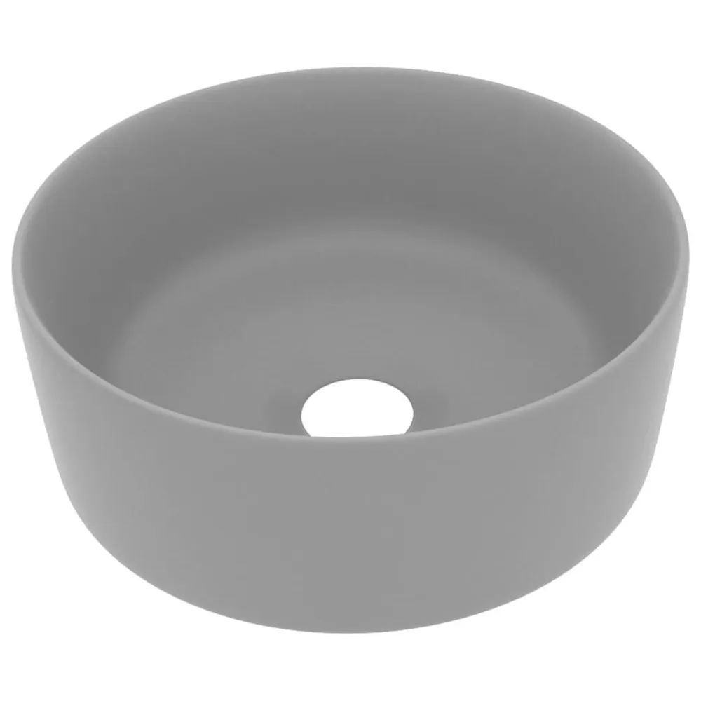 Lavabo rond de luxe Gris évident mat 40x15 cm Céramique